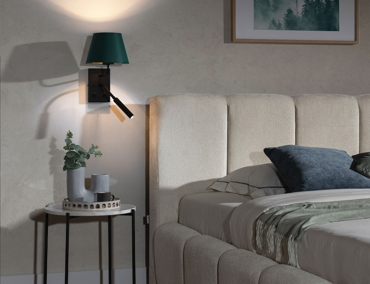 Aplica de perete ELTAP, Vespillo, 26x18x38 cm, 1xE27, 1xG9, 15W/8W, otel/PVC, verde/auriu - imagine 6